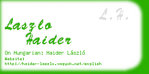 laszlo haider business card